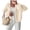 Beige, variant on PRETTYGARDEN Women's Fall Cardigan Open Front Chunky Sweaters Cozy Stretchy Knitwear, Long Sleeve Drop Shoulder, Loose Fit Crochet Jacket, Trendy Holiday Outfits, Warm Winter Clothing