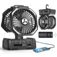 thumbnail image 1 of Ventilador portátil de doble cabezal ONLYNEW con LED, control remoto y batería de 20000 mAh, 1 of 7