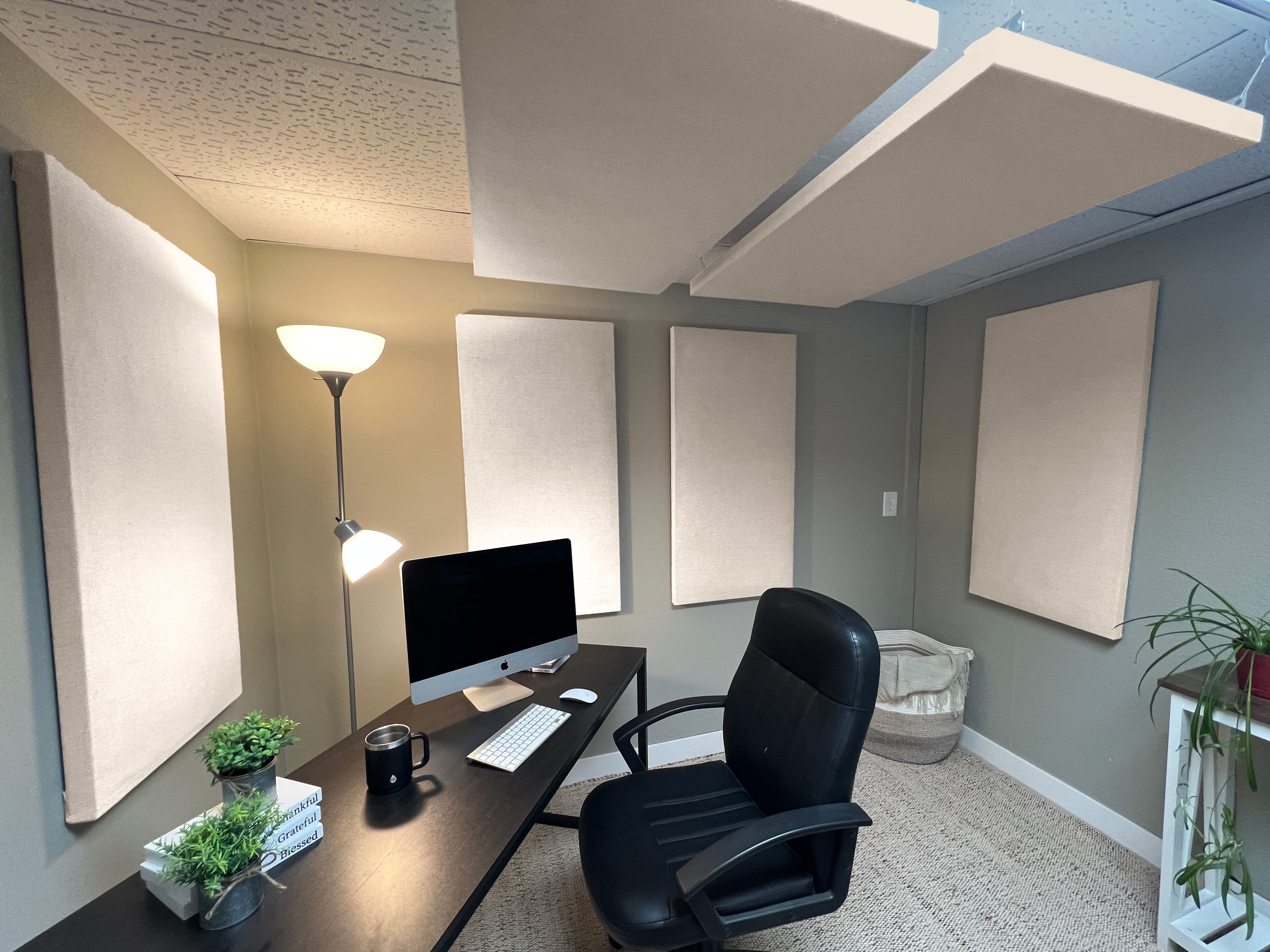 ATS Acoustics Home Office Residential Acoustic Treatment Room Kit Sound Absorbing Acoustic Panel 6 Pack for 50-100 Sq Ft (Cream)