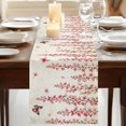 thumbnail image 3 of Table Runners 72 Inches Long Dress Scarves, Butterfly Flower Farmhouse Kitchen Table Runner, Coffee Tablerunners, Farmhouse Vintage Country Pink Floral 14x72 Inch, 3 of 9