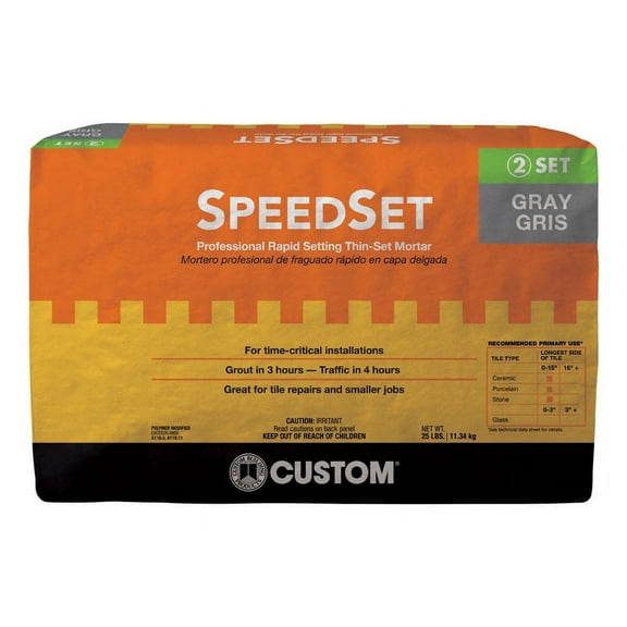 Custom Building Products SpeedSet Thin-Set Mortar - Quick Set, Gray - 25 lbs