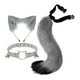 thumbnail image 2 of 3x orejas y cola de zorro de peluche juntas Cosplay Chat Orejas y cola Orejas juntas para gris, 2 of 8