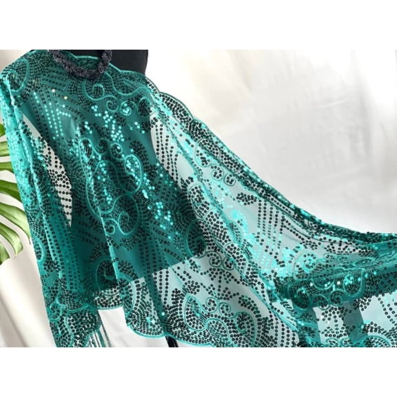 Elegant Shimmering Evening Shawl Perfect for Special Occasions and Seasonal Festivities|SOL24A302