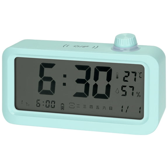 Unique Bargains Triple Digital Alarm Clock Snooze for Deep Sleepers Green