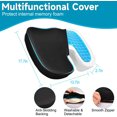 thumbnail image 5 of RUseeN Black Memory Foam Seat Cushion for Office Chair - Cooling Gel Pillow for Sciatica Coccyx Back Tailbone & Lower Back Pain Relief - Chair Pad for Lumbar Support in Office Desk, Car & Airplane, 5 of 8