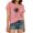 Pink, variant on Dandelion Print Women Summer Plus Size Casual T-Shirt Short Sleeve Graphic Tees