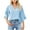Sky Blue, variant on Timegard Plus Size Tops for Women Round Neck Half Neck Solid Color Tee Tops Casual Slim Fitting Blouse