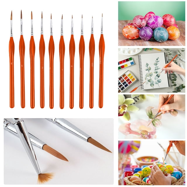 Jiaeri Fine Detail Paint Brushes Set for Miniature Art, Watercolor Gouache Acrylic Painting, Professional Artist Brush Kit with Triangular Handle for Models Canvas Detailing