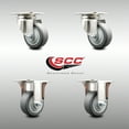 thumbnail image 2 of 3.5 Inch 316SS Thermoplastic Rubber Wheel Swivel Top Plate Caster Set 2 Rigid, 2 of 2