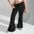 thumbnail image 2 of Aricy Flare Wide Leg Sweatpants Women Cute Drawstring High Waisted Fleece Lined Sweat Pants with Pockets Comfy Lounge Pants, 2 of 5