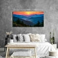 thumbnail image 6 of HFDF Sunset Great Smoky Mountain Wall Art Blue Ridge National Park Poster for Living Room Natural Forest Scenic Bathroom Rustic Misty Landscape Canvas Prints Picture Decorations 24x20inch Framed, 6 of 6