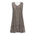 thumbnail image 6 of Uaswgudfs Sleeveless V-Neck Floral Print Midi Dress - Casual Summer Dresses for Women 2025 with Lightweight Breathable Fabric Khaki S, 6 of 6