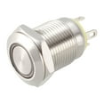 thumbnail image 1 of Interruptor de botón metálico momentáneo Uxcell 12 mm de diámetro de montaje 1NO luz LED amarilla 3-6V, 1 of 5