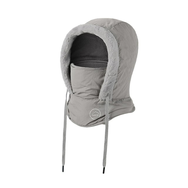 Almencla Capuche Masque de Ski Ajustable Chapeau Chaud Foulard pour Course Camping Planche à Neige Gris Clair Adultes