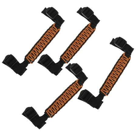 Roll Bar Grab Handles for Jeep Wrangler 2024-2025 Grip Handle Holder Nylon Orange 4 Pcs