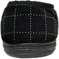thumbnail image 3 of ABSOLUTE FOOTWEAR Mens Soft Velour Slippers/Indoor Shoes with Twin Gusset and Checked Design - Black - US 11, 3 of 7