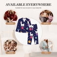 thumbnail image 4 of Uemuo Lama in Space Pattern Womens Pajama Sets,PJ Set for Women,Pajamas for Women Logo,Long Sleeve Pajama Set for Women,Soft Long Sleeve Top With Pants-XX-Large, 4 of 9