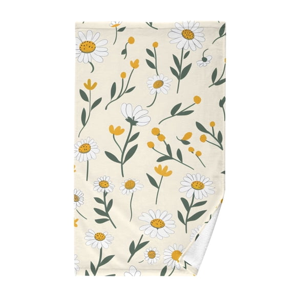 Daisy Floral Cotton Face Towel Soft Hand Towel Absorbent Bathroom Towel for Kitchen Hotel