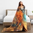 thumbnail image 5 of DouZhe Ultra-Soft Micro Fleece Lightweight Flannel Bed Blanket, Mysterious Math Fractal Vortex Print Cozy Warm Throw Blankets, 60"x50", 5 of 7