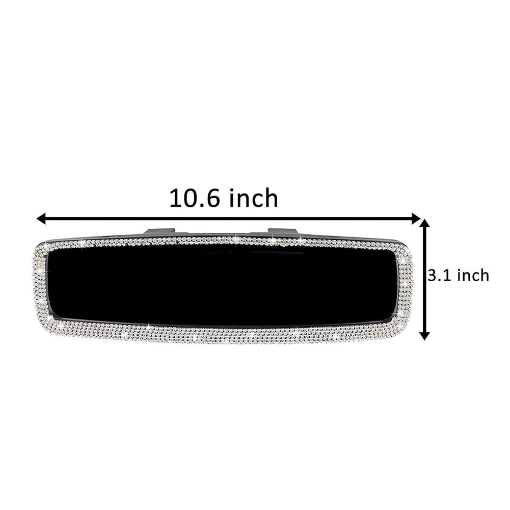 Car Rear View Mirror Accessories with Bling Crystal Diamonds Interior Trim Cover