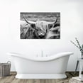 thumbnail image 4 of HFDF Scottish Highland Cow Canvas Wall Art Black and White Wall Decor Cattle Picture Print Photography Wildlife Animal Portrait Farmhouse Artwork for Living Room Bedroom Office Decor 20x16inch Framed, 4 of 7