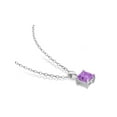 thumbnail image 4 of 1.00 Carat (Ctw) Princess-Cut Amethyst Solitaire Pendant Necklace in Sterling Silver with Chain for Women, 4 of 6