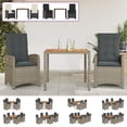 thumbnail image 6 of vidaXL 9 Piece Patio Dining Set with Cushions Gray Poly Rattan, 6 of 12