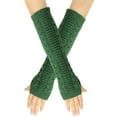 thumbnail image 2 of PMVFHDE Extended Fingerless Warm Gloves with Long Sleeve Design for Hand and Comfortable Wear Dark Green, 2 of 4