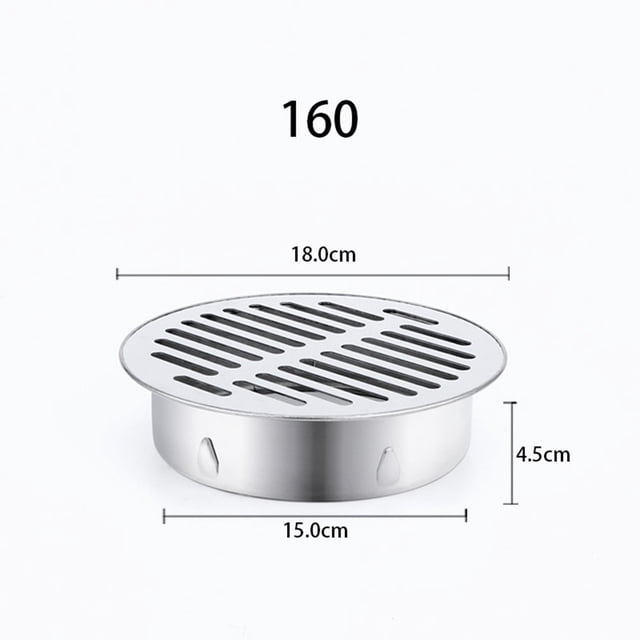 LEFU pour Couverture de Drain de Sol en Acier Inoxydable, Toit de Balcon Rond, Capuchon de Tuyau de Pluie Anti-Obstruction pour Jardin Extérieur, Installation Facile 160mm