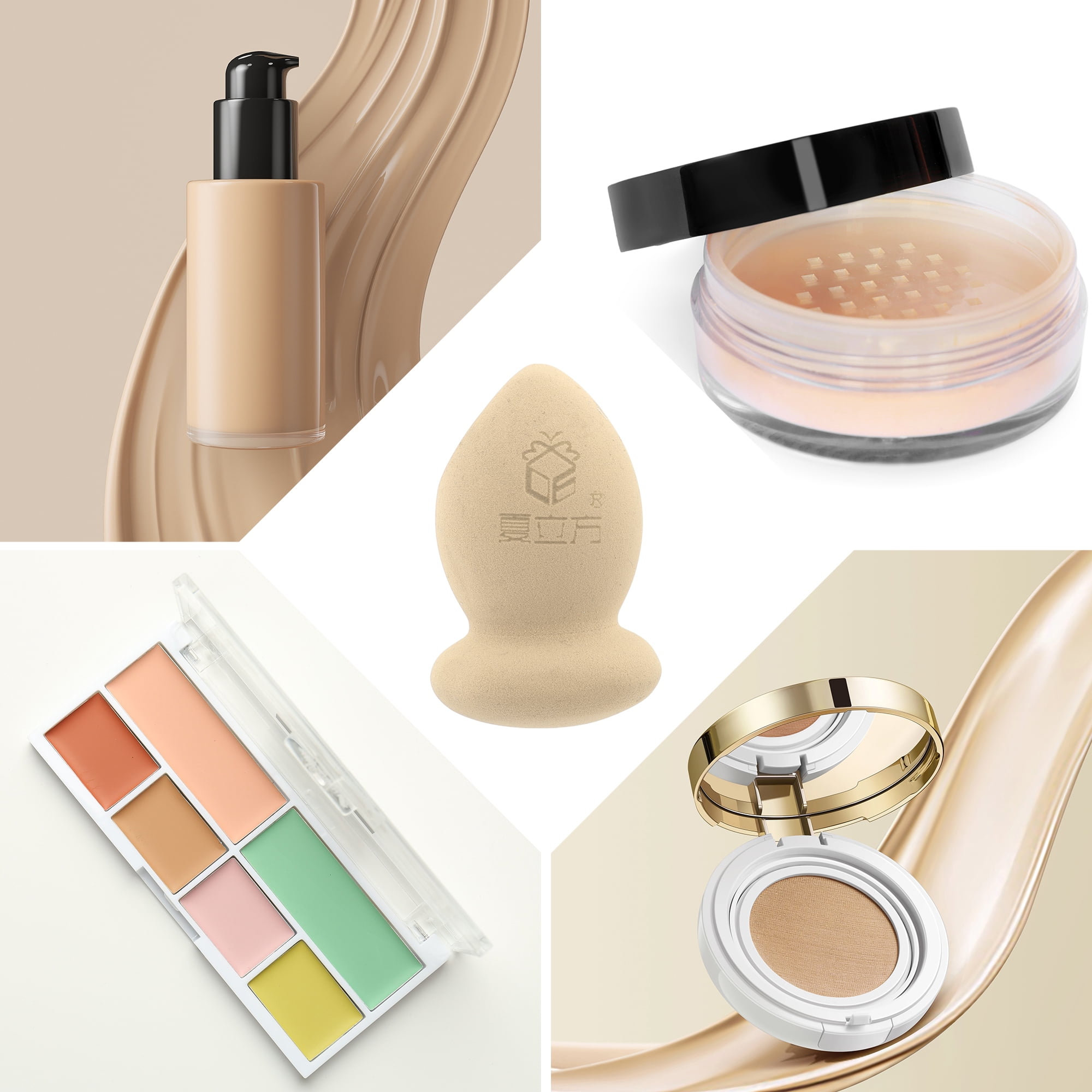 Unique Bargains 1 Pc Special Shape Face Makeup Sponge for Bedrooms Makeup Application Nude