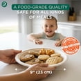 thumbnail image 2 of Compostable Paper Plates 9 Inch, 100 Pack – Heavy Duty Disposable Dinner Plates, Natural Bagasse, Leak-Resistant, Microwave Safe, Eco-Friendly Round for Parties & Catering, 2 of 4