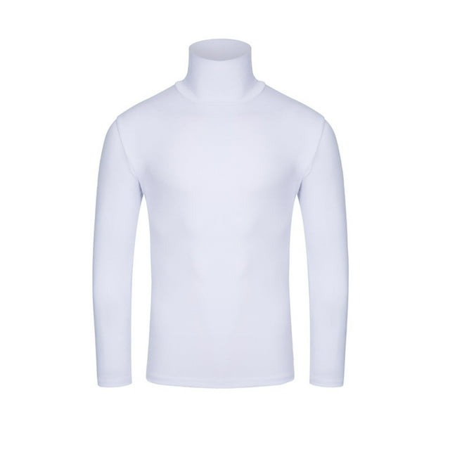EGNMCR T-Shirt à Enfiler pour Homme, T-Shirt de Base, Mode Hiver, Décontracté, Couleur Unie, Col Roulé Extensible, Chandails, Blouse, Hauts, Chaud, Manches Longues, T-Shirt