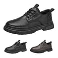 thumbnail image 2 of TIREOW Men's Vintage Leather Lace Up Soft Rubber Sole Non-Slip Platform Round Toe Oxfords Shoes Waterproof Business Footwear Formal Derby Dress Shoes, 2 of 5