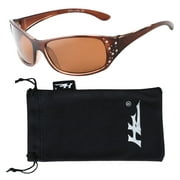 HZ Series Elettra - Women's Premium Polarized Sunglasses by Hornz - Honey Amber Frame - Amber Lens