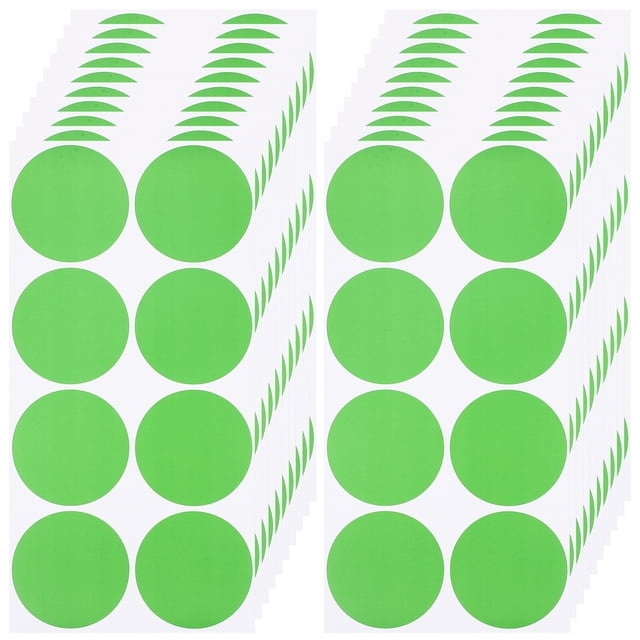 Miangastore Round Sticker Light Green 20 Sheets 160 Pcs Adhesive PVC