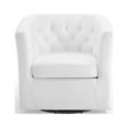 thumbnail image 6 of Tufted Armchair Accent Chair, Velvet, White, Modern Contemporary Urban Design, Living Lounge Room Hotel Lobby Hospitality, 6 of 8