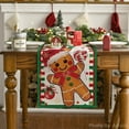 thumbnail image 7 of mubwai Green Gingerbread Candy Cane Christmas Table Runner, Seasonal Winter Kitchen Dining Table Decoration for Home Party Decor 13x72 Inch, 7 of 7