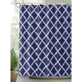 thumbnail image 2 of Navy Blue Shower Curtain, Moroccan Geometric Abstract Waterproof Shower Curtain Set with 12 Hooks Lightweight Washable Fabric Shower Curtains for Bathroom 72x78 Inches, 2 of 6