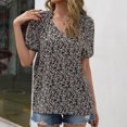 thumbnail image 2 of Blusa de manga corta con cuello en V y estampado informal para mujer a la moda OAVQHLG3B Store  lin121212, 2 of 4