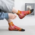thumbnail image 2 of Pofeuu Orange Flower Psychedelic Print 30cm Socks, Adult Running Hiking Socks for Youth and Adult, 2 of 7
