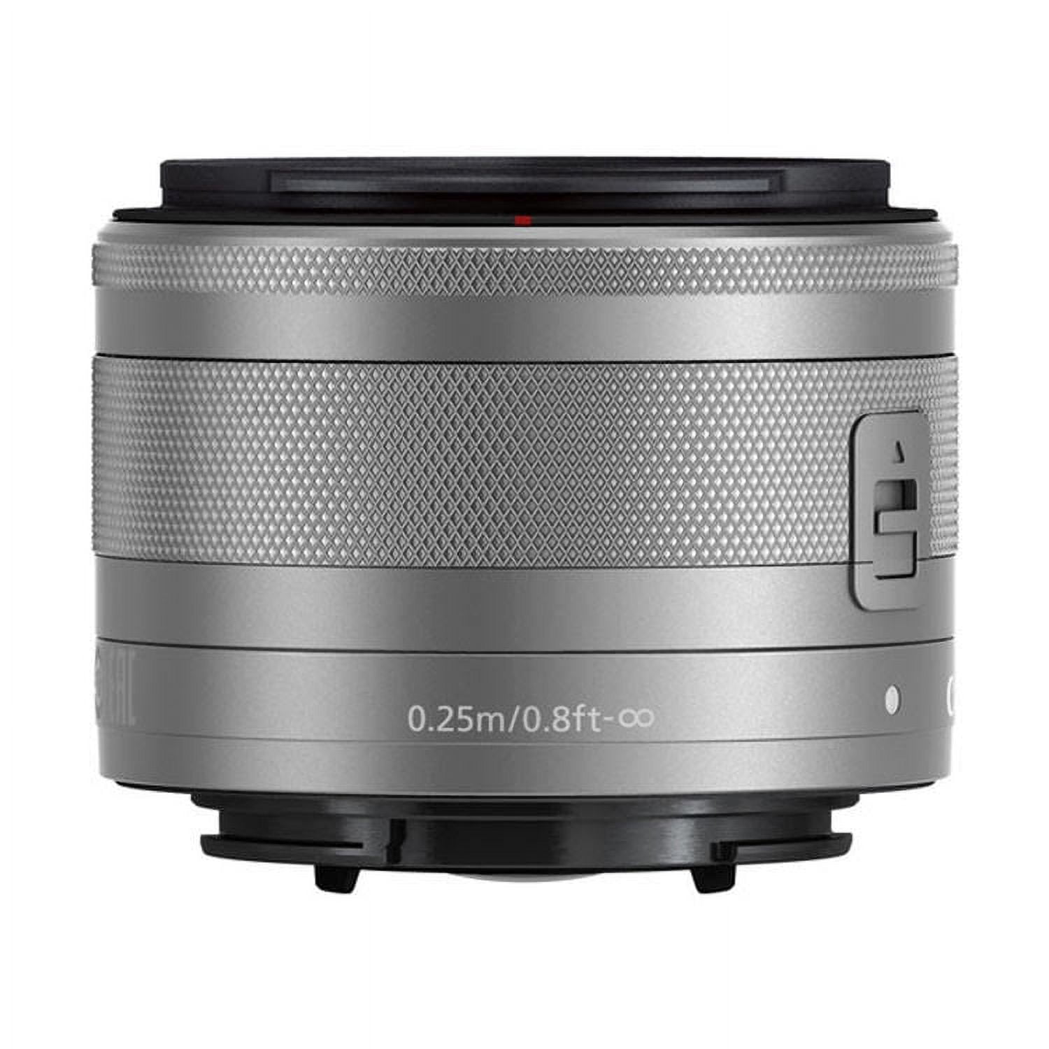 Canon EF-M 15-45mm f/3.5-6.3 IS STM Lens (Silver) + Hood
