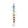 thumbnail image 3 of Leatfisat Spiral Rainbow Crystal Garden Ornament Rotating Wind Chime Sun Catcher Outdoor Hanging Decor With Reflective Pendant Design, 3 of 4