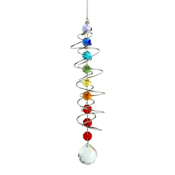 Pendant Spiral Garden Ornament Rotating Wind Chime - Elegant Indoor Outdoor Suncatcher for Living Room Doors and Rooms