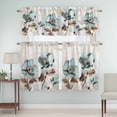 thumbnail image 5 of Blue Broccoli Curtain Valances Set Vintage Flower Victorian Style Kitchen Curtains 36&nbsp;inch Length Rod Pocket Valance and Tiers 3 Piece Set Small Bedroom Bathroom Laundry Decor, 5 of 9