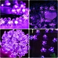 thumbnail image 3 of Syenll 23ft 50 LED Solar Flower String Lights, Outdoor Cherry Blossom Solar Fairy Lights for Fence Garden Yard Patio Decor, Purple, 3 of 8
