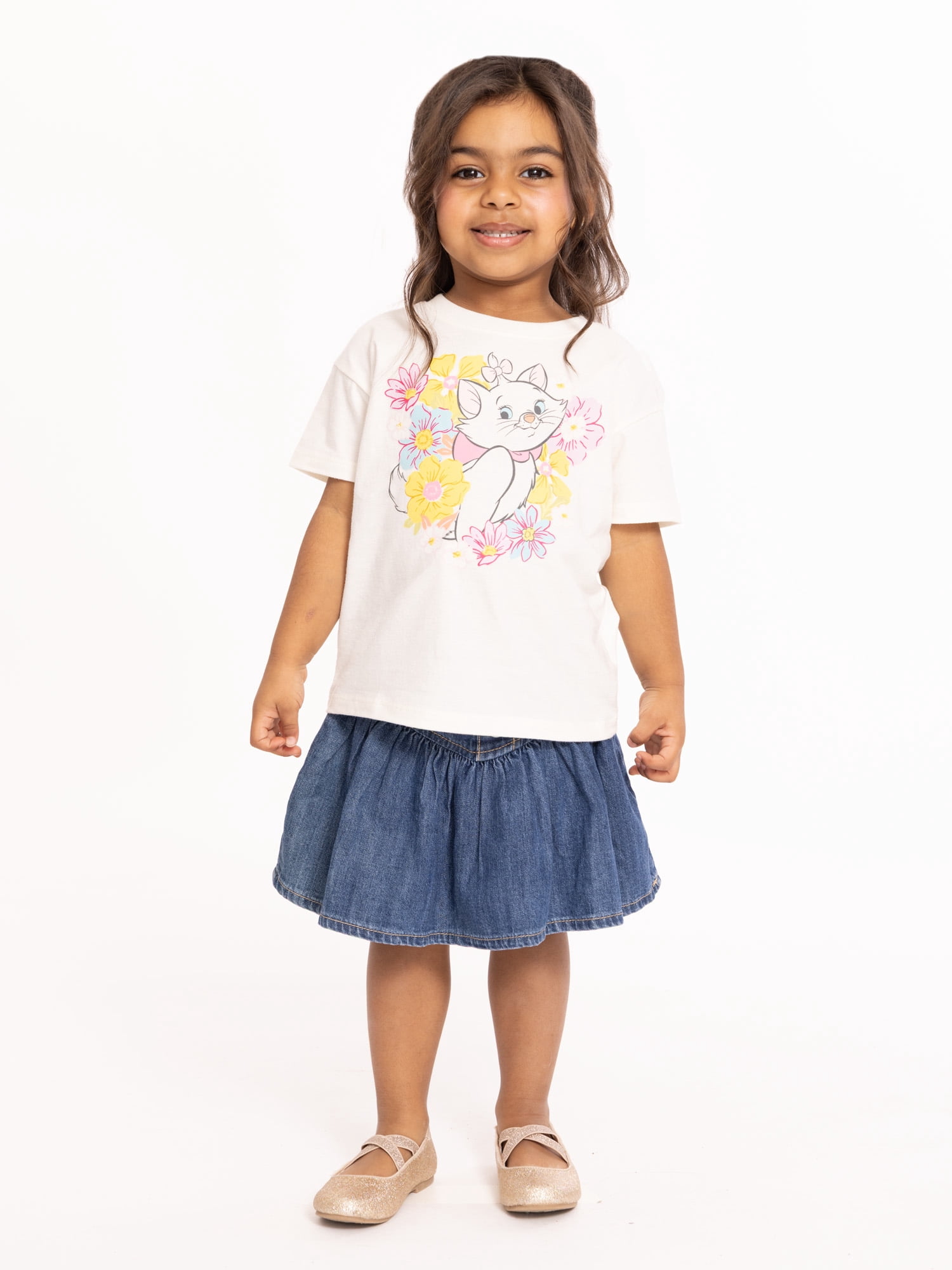 Disney Classics Marie Toddler Graphic Crewneck Tee with Short Sleeves, Sizes 12M-5T