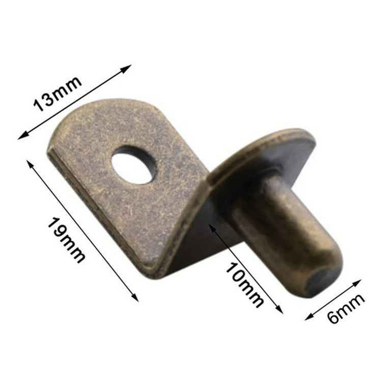 Gerich 20 Pcs Shelf Support Studs Pegs Pins Plugs 6mm L-Shaped Cabinet  Bracket Bronze 