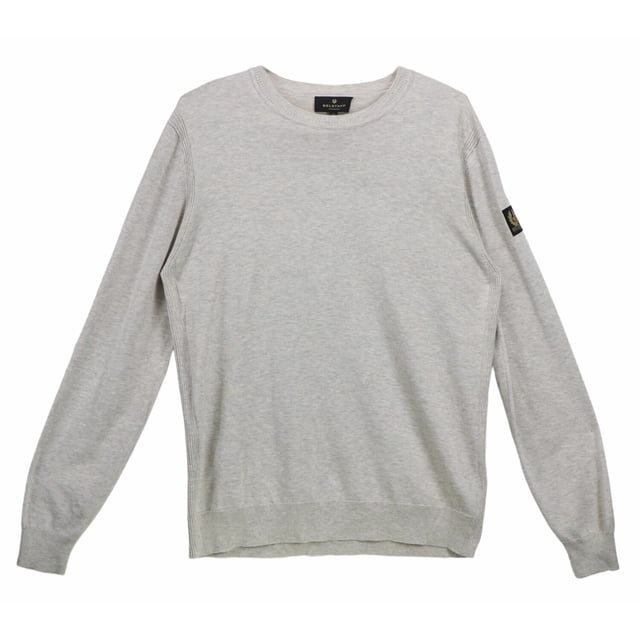 Belstaff Chandail à Col Rond pour Hommes Gris Clair Mélangé Mousse - TTG