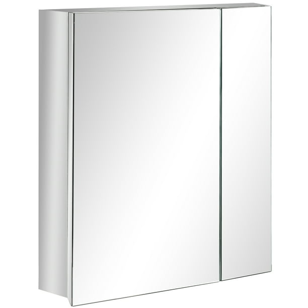 kleankin Bathroom Wall Mounted Mirror with Hinged Doors