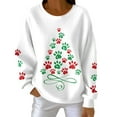 thumbnail image 2 of Craaazy Women's Casual Christmas Crew Neck Long Sleeve Pullover Tops Fashion Fall Winter Sweatshirts Comfortable Blouses Gifts, 2 of 3